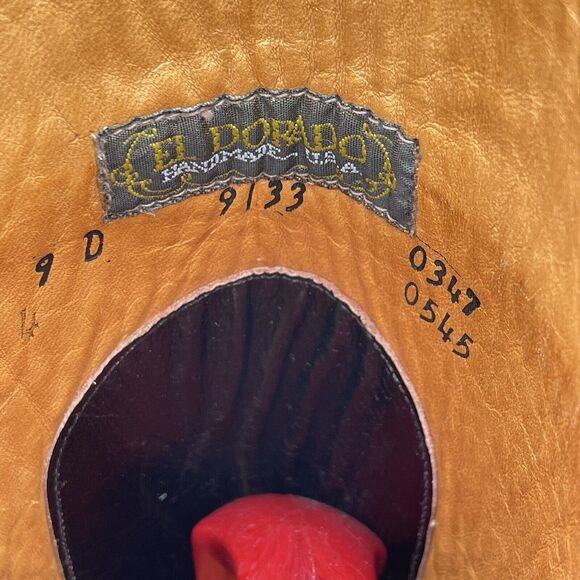 El Dorado Cowboy Boots Men's 9D Black Cherry Leather Western Stovepipe Vintage - Picture 7 of 16